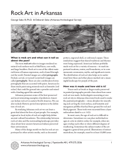 Rock Art in Arkansas - Arkansas Archeological Survey