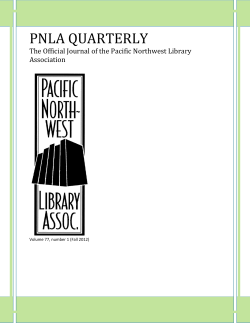 pnla quarterly - Pacific Northwest Library Association