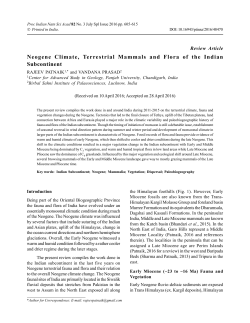 Neogene Climate, Terrestrial Mammals and Flora of the Indian