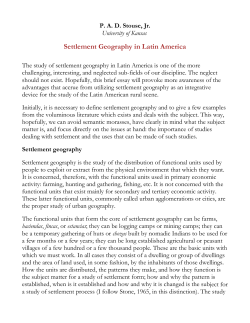 Settlement Geography in Latin America