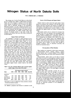 Nitrogen Status of North Dakota Soils