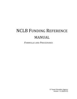 Title I, Part A - Texas Education Agency