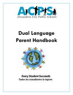 ACPS Dual Language Program Parent Handbook
