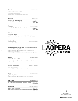 Macbeth The Source Nosferatu Akhnaten Wonderful Town The