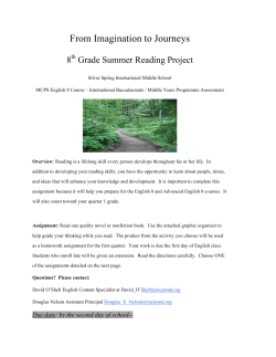 8th Grade Summer Project 2016