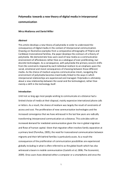 Polymedia: towards a new theory of digital media in interpersonal