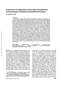 Pressures in Cat Mesenteric Arterioles and Capillaries during