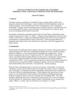 COLLEGE STUDENTS IN MULTIMEDIA RELATIONSHIPS