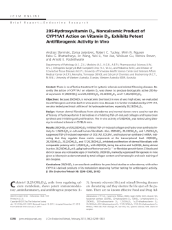 20S-Hydroxyvitamin D3, Noncalcemic Product of CYP11A1 Action