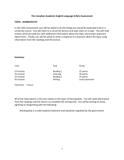 Homeopathy Answer Key