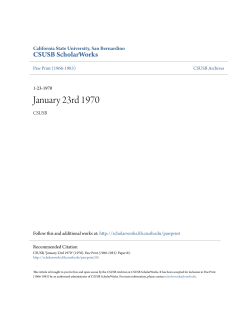 January 23rd 1970 - CSUSB ScholarWorks
