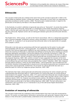Ethnocide - Sciences Po