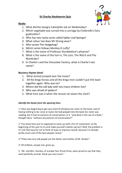 St Charles Bookworm Quiz Books 1. What did the