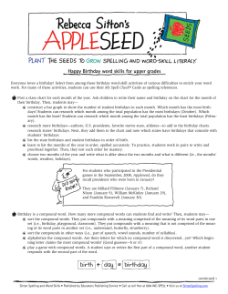 Happy Birthday word skills for upper grades