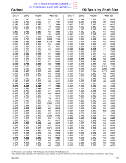 Oil Seals by Shaft Size Garlock