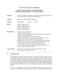 Conflict of Interest and Commitment and External Professional