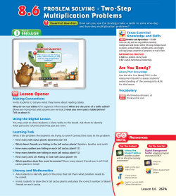 PROBLEM SOLVING &bull; Two-Step Multiplication Problems