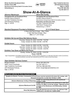 Chicagoland Ski and Snowboard Show Exhibitor Services Kit