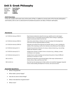 Unit 5: Greek Philosophy