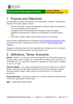 Chemical Waste Procedure - University of Queensland