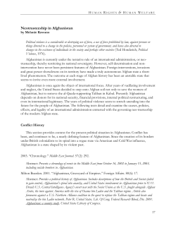 Neotrusteeship in Afghanistan