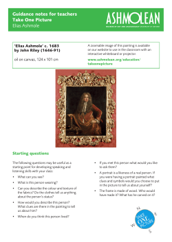 Take One Picture: Ashmole teachers` notes