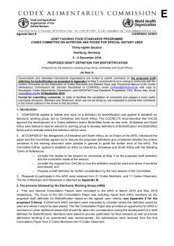 codex alimentarius commission - Food and Agriculture Organization