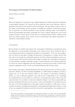 Neurosurgery for Psychopaths? An Ethical