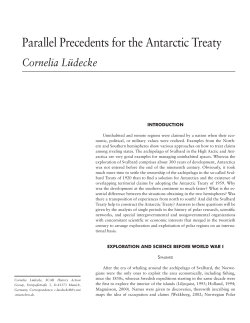 Parallel Precedents for the Antarctic Treaty