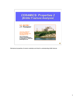 CERAMICS: Properties 2 (Brittle Fracture Analysis)