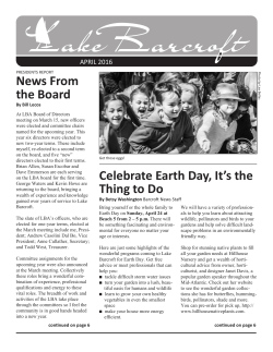 News From the Board Celebrate Earth Day, It`s the Thing to Do