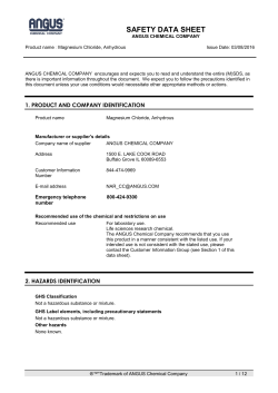 Magnesium Chloride Anhydrous Safety Data Sheet