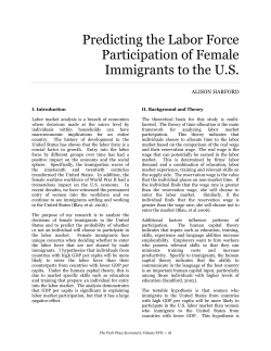 Predicting the Labor Force Participation of Female Immigrants to the