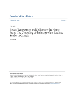 Booze, Temperance, and Soldiers on the Home Front