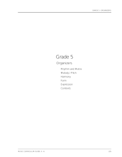 Grade 5 Music Curriculum