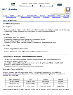Amy Sherman, Food Adjectives