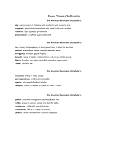Chapter 7-Causes of the Revolution The American Revolution