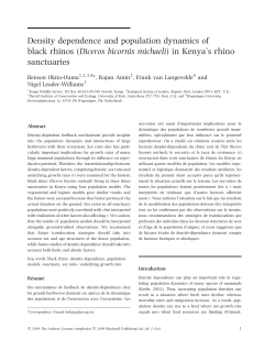 Density dependence and population dynamics of black rhinos