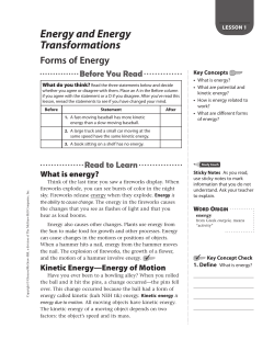Energy and Energy Transformations
