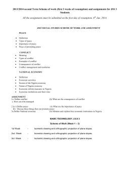 2013/2014 second Term Scheme of work (first 3 weeks of