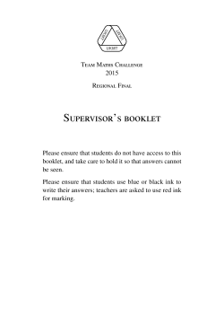 Supervisor`s Booklet