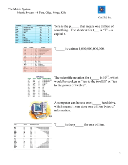 Tera is the p_____ that means one trillion of something. The shortcut