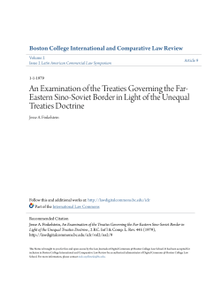 An Examination of the Treaties Governing the Far