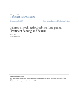 Military Mental Health: Problem Recognition, Treatment