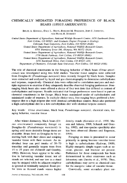 CHEMICALLY MEDIATED FORAGING PREFERENCE OF BLACK