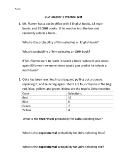 CC2 Chapter 1 Practice Test 1. Mr. Flamm has a box in office with 3