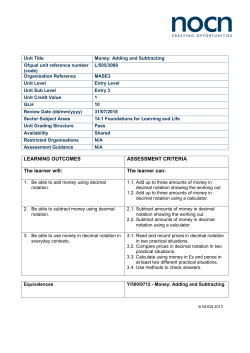 Money: Adding and Subtracting
