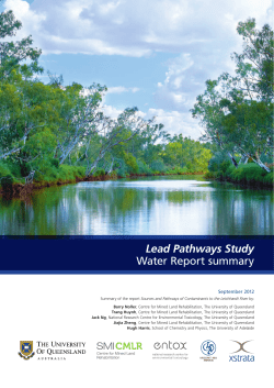 Lead Pathways Study Water Report summary