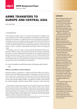 Arms transfers to Europe and Central Asia, SIPRI Background Paper