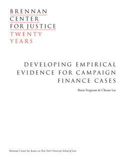 developing empirical evidence for campaign finance cases